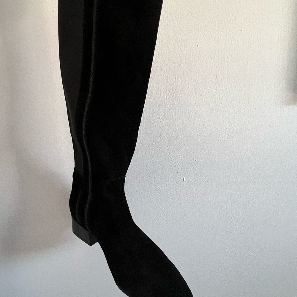 Aquatalia Boots Knee High Suede Leather Black Size 8.5 - Picture 7 of 12